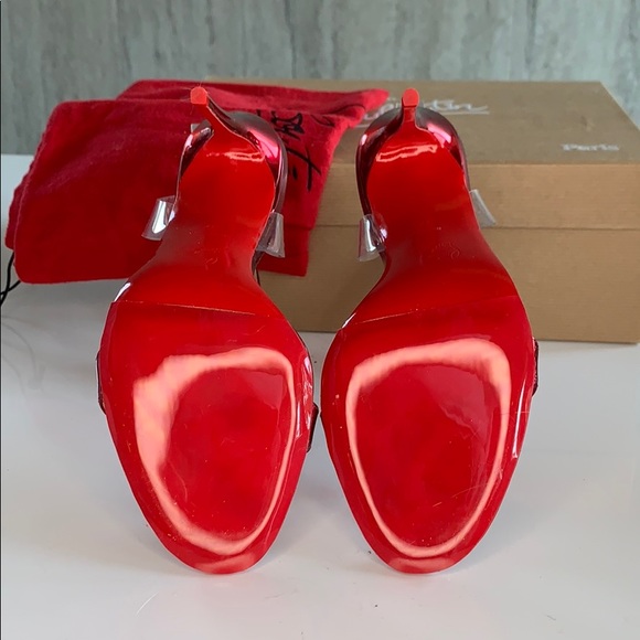 Christian Louboutin red single strap heel 37 - Picture 4 of 5
